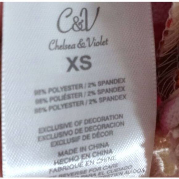 CHELSEA & VIOLET OFF THE SHOULDER CREAM PINK FLORAL DRESS SZ.XS EUC - Picture 8 of 9